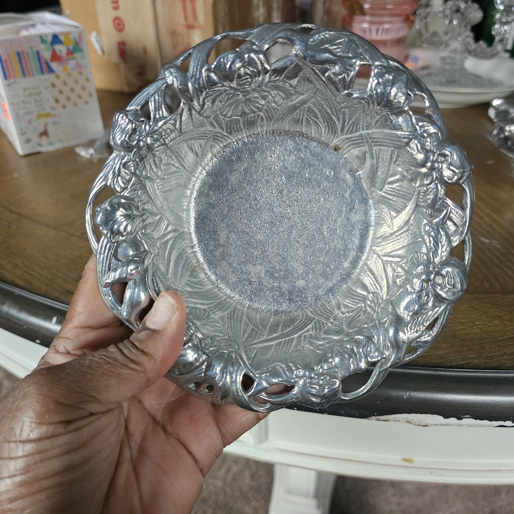 Ornate Silver Decorative Plate